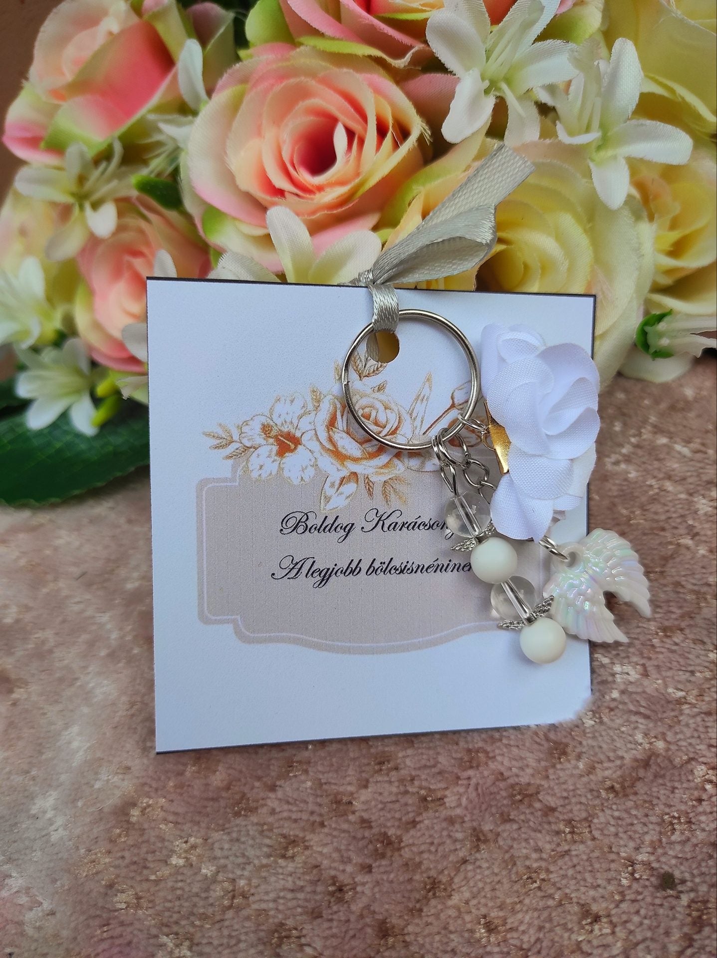 Karácsonyi ajándék bölcsisnéni kulcstartó